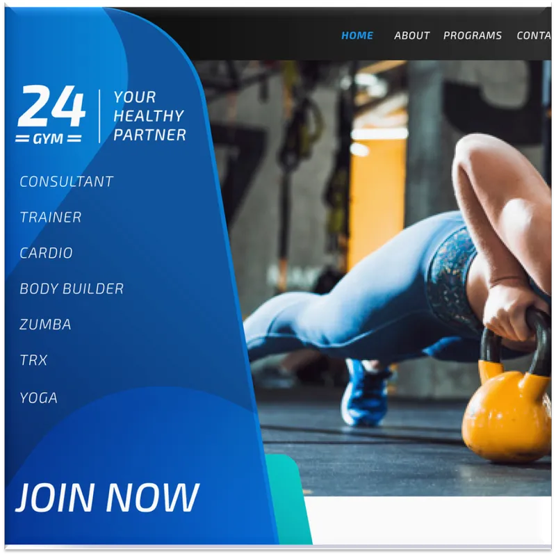 Fast-loading fitness and studio website with booking emphasis